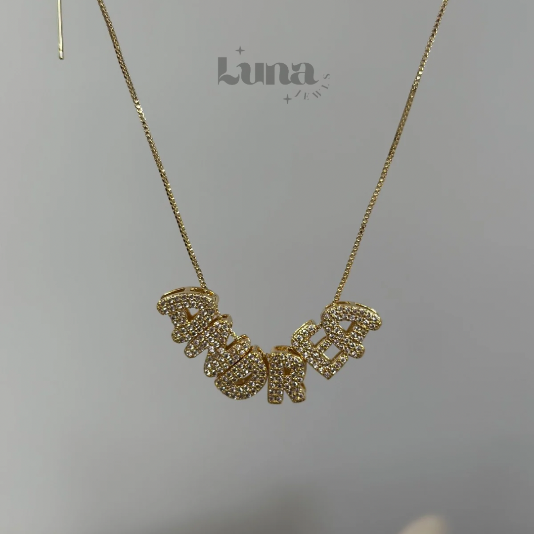 Personalized Bubble Letter Necklace