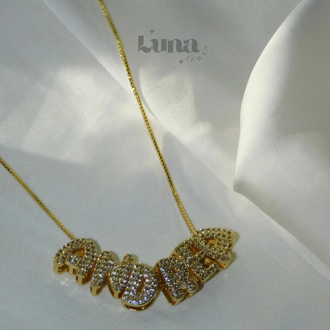 Personalized Bubble Letter Necklace