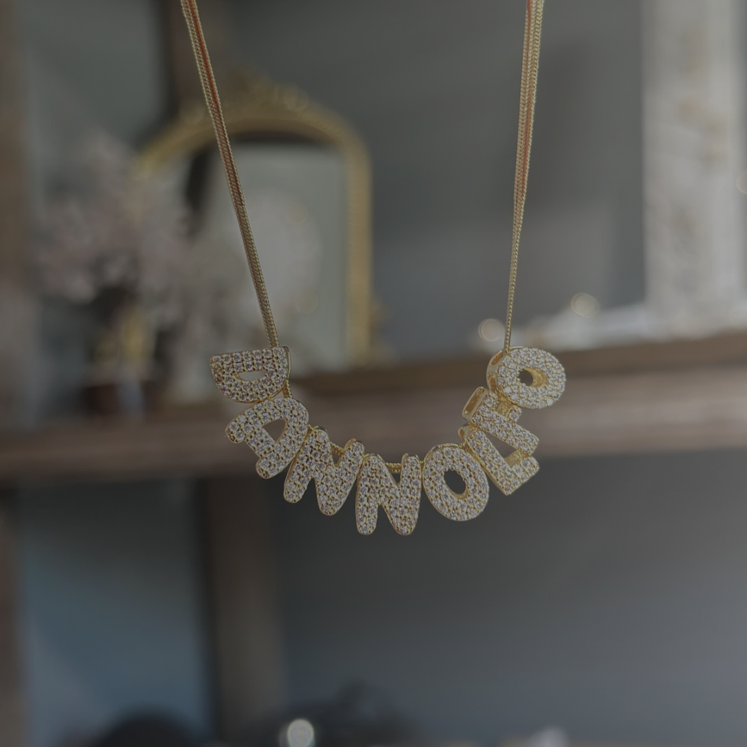 Personalized Bubble Letter Necklace