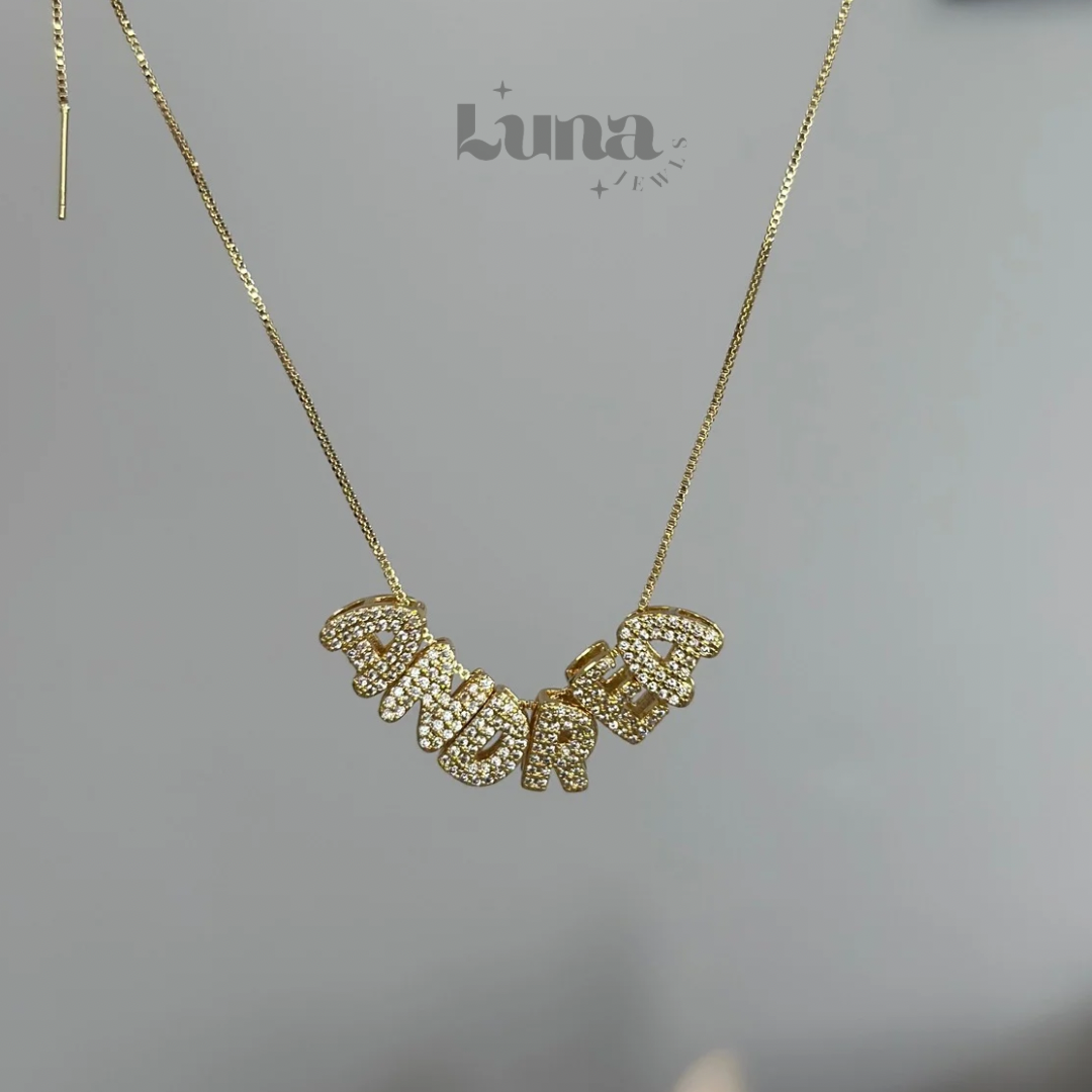 Personalized Bubble Letter Necklace