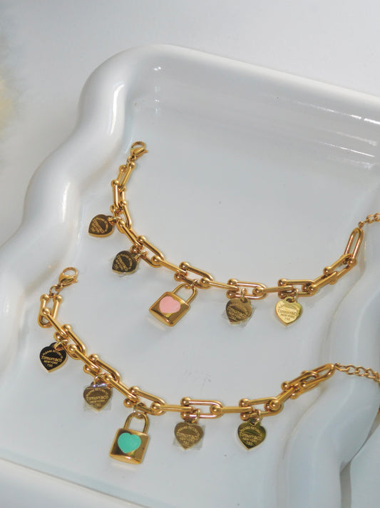 Locket charm bracelet