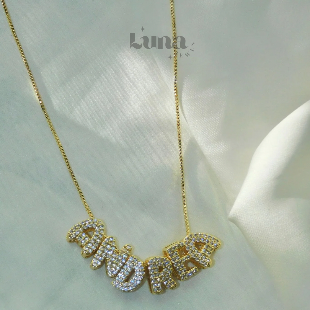 Personalized Bubble Letter Necklace