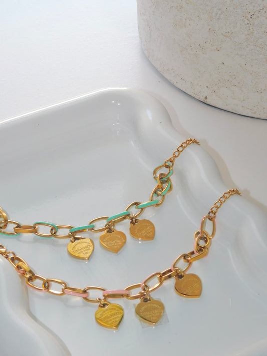 Colored charm bracelet