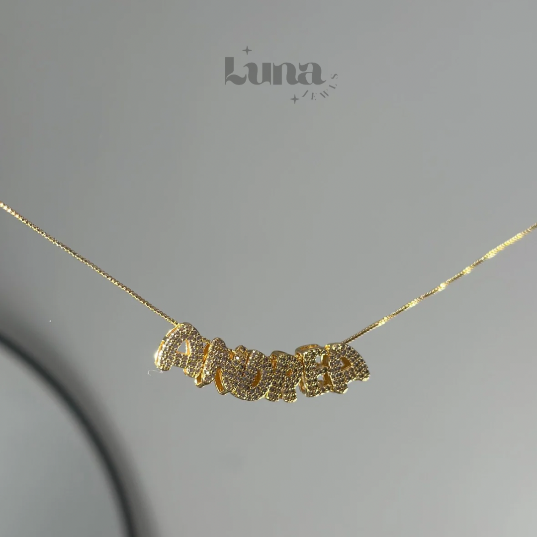 Personalized  Bubble Letter Necklace