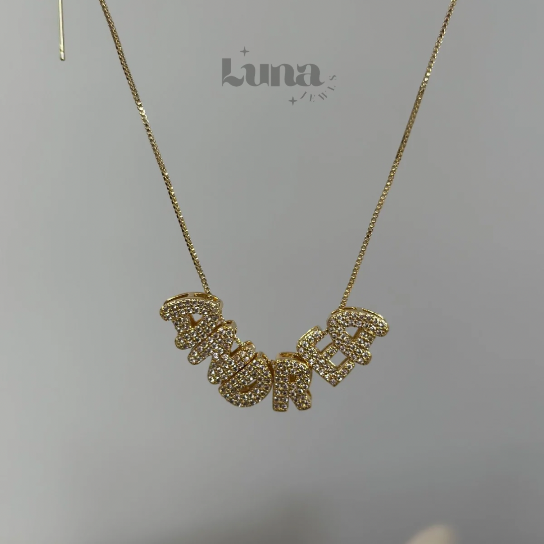 Personalized  Bubble Letter Necklace