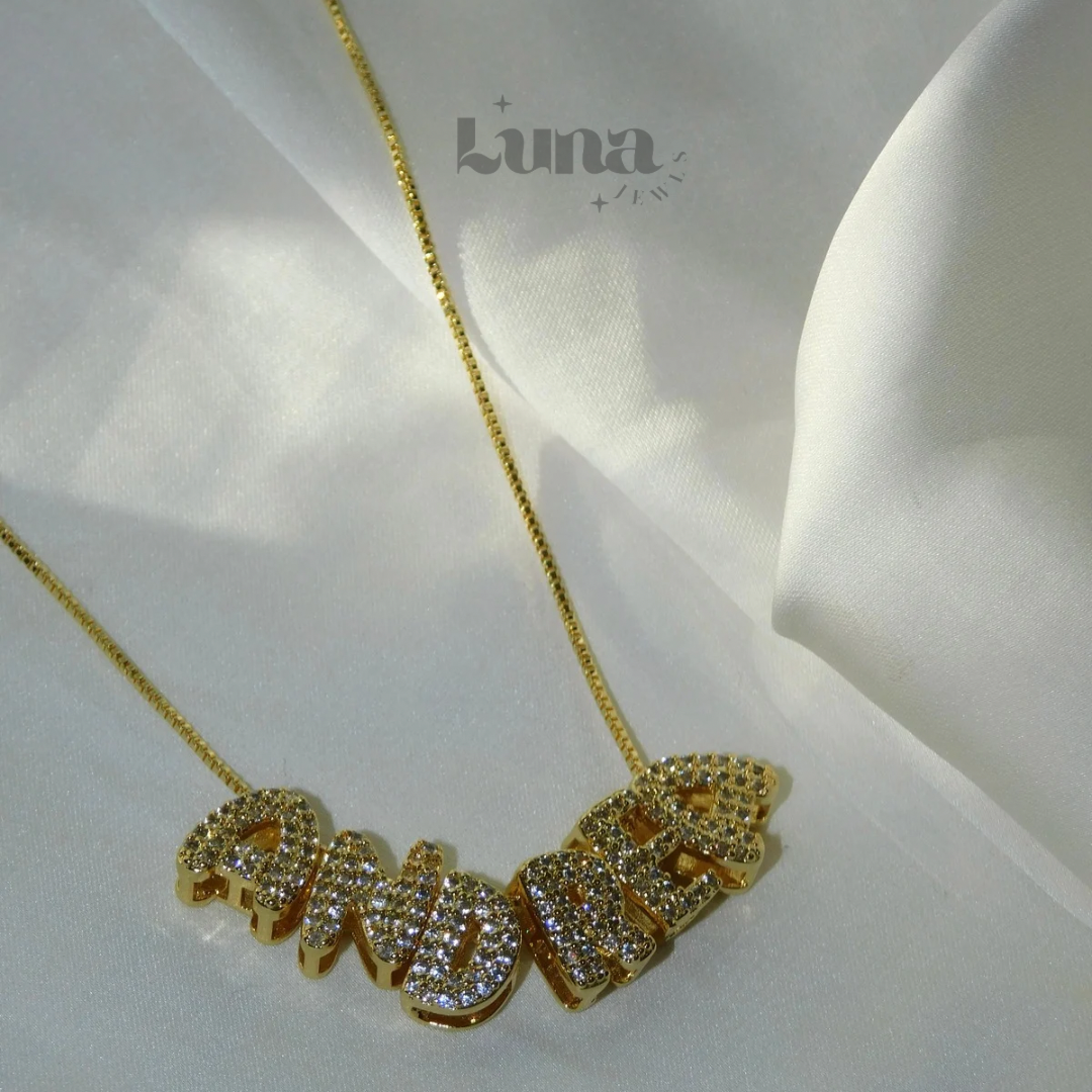 Personalized  Bubble Letter Necklace