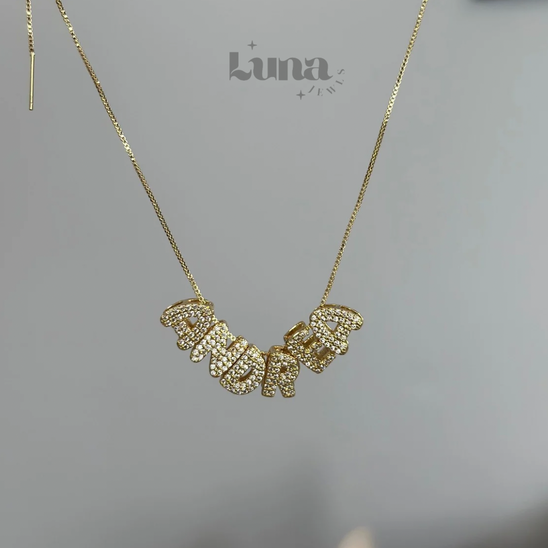 Personalized  Bubble Letter Necklace