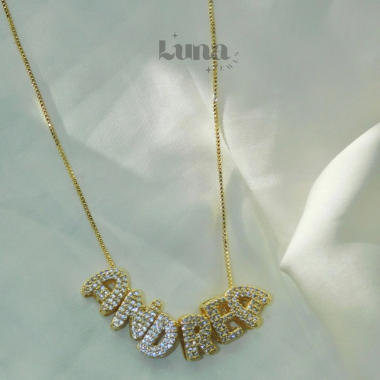 Personalized  Bubble Letter Necklace